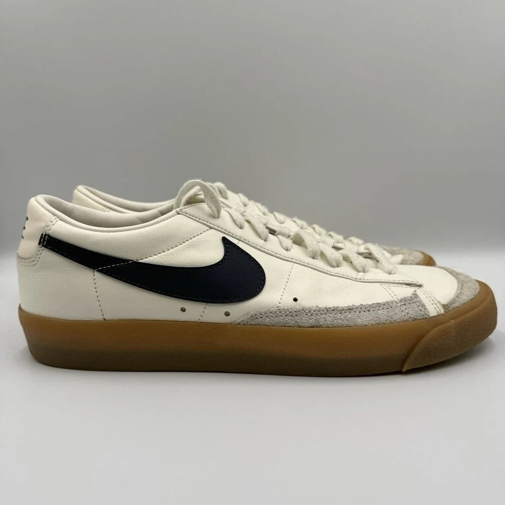 Nike Blazer Low '77 Vintage Sail‎ Navy Gum Shoes 2021 Men's Size 11.5 DM8334-100